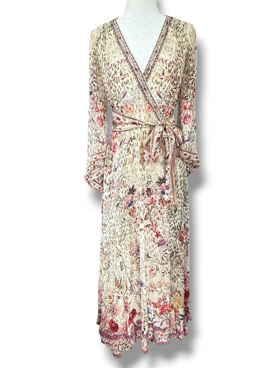 Camilla Dresses & Skirts - Camilla Silk Wrap Maxi‎ Dress Floral Butterfly Leopard Scarf Sash Embellished S